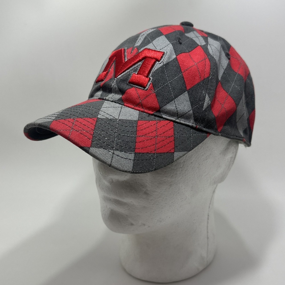 Ole Miss Rebels 47 Brand Argyle Hat Red Gray Retro Logo Flex Fit Cap L/XL NCAA